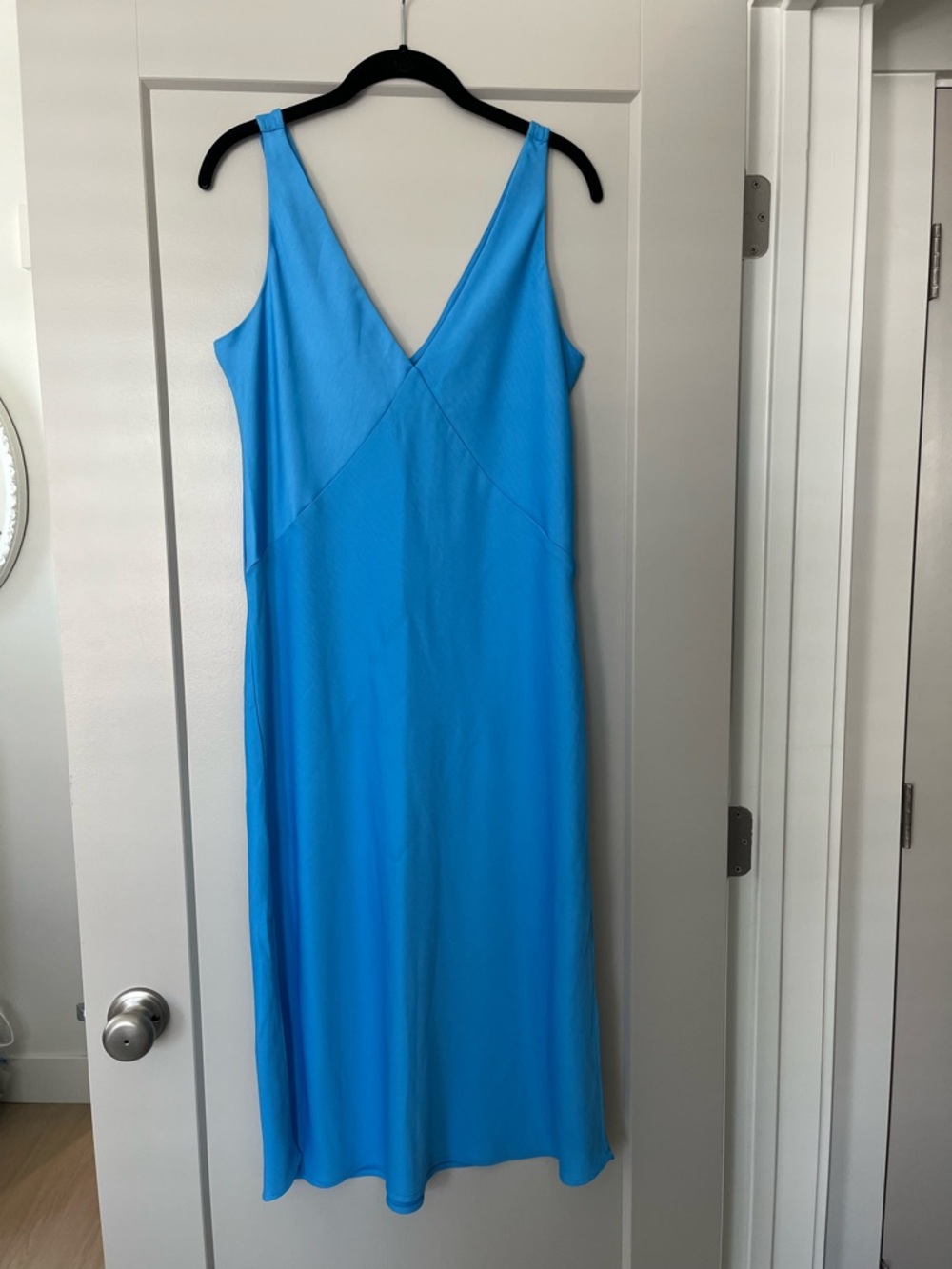 A New Day blue silk midi dress